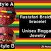 Two Rastafari Braided Bracelet Adjustable Unisex Reggae Etsy