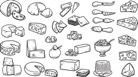 Doodle Collection of Cheese 4595024 Vector Art at Vecteezy