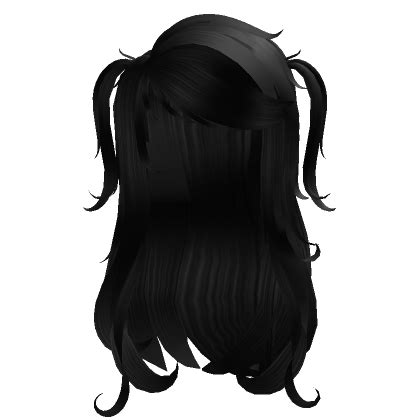 Messy Scene Emo Hair With Mini Pigtails Black Roblox