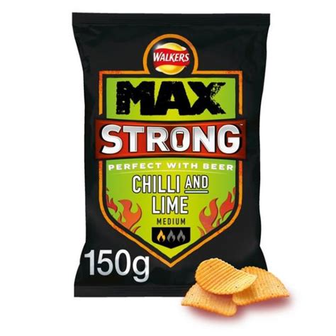 Köp Walkers Max Strong Chilli And Lime Crisps 150g Hos Coopers Candy