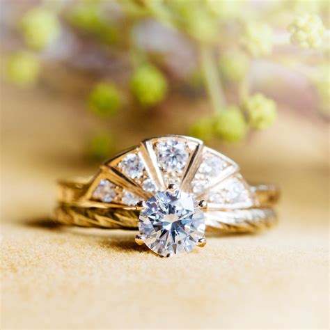White Diamond Sunbeam Wedding Band | Phoebe Coleman