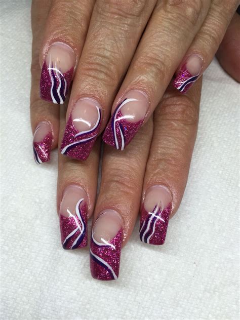 Gel Nails With Hand Drawn Design Using Gel By Melissa Fox Gel Nails Nail Tips Nail Designs