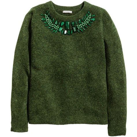 Handm Embellished Jumper 23 Liked On Polyvore Featuring Tops Sweaters