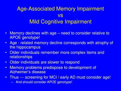 PPT MILD COGNITIVE IMPAIRMENT DIFFERENTIAL DIAGNOSIS PowerPoint