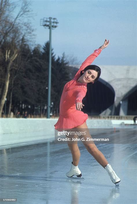 Portrait Of Usa Peggy Fleming Posing During Photo Shoot On Lanneau