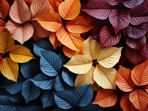 Premium Ai Image Colorful Leaves Texture Generative Ai