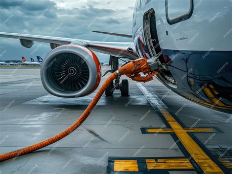 Airplane refueling at a major international airport | Premium AI