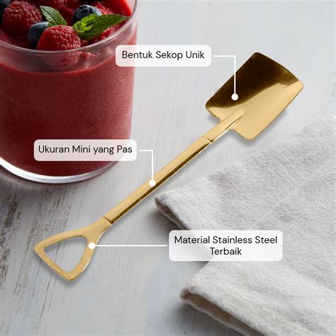 EPOCH Sendok Teh Dessert Sekop Spoon Stainless Steel 1 PCS Square