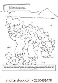 Edmontonia Dinosaur Coloring Page Kids Stock Vector (Royalty Free ...