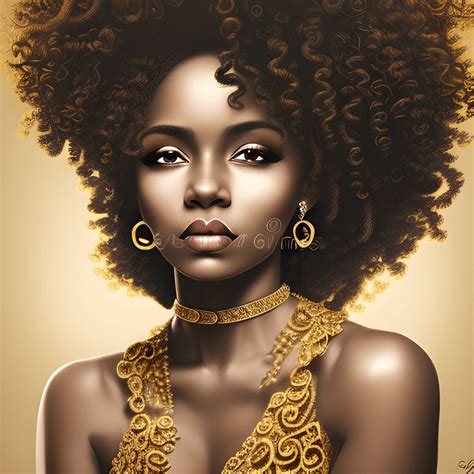 Melanin Light Skinned Woman With Big Curls Queen · Creative Fabrica