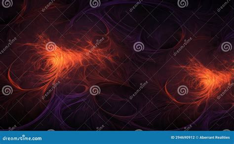 Fractal Wallpaper with Orange and Purple Swirls Stock Illustration ...