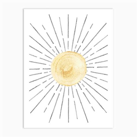 Yellow Sun Rays Art Print by Whale's Way - Fy