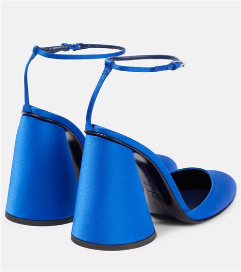 Attico Luz Satin Slingback Pumps In Blue ModeSens