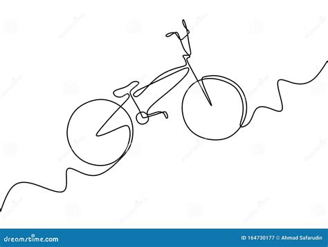 Continuous One Line Drawing Of Bike Or Bicycle Vector Minimalism Design