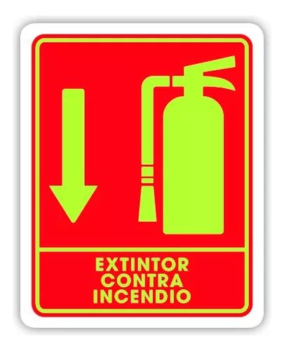 Señalamiento Extintor Contra Incendio Fotoluminiscente 25x35 Meses