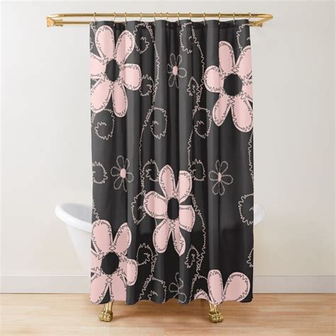 Floral Pastel Pink Pattern Shower Curtain For Sale By Adamstees