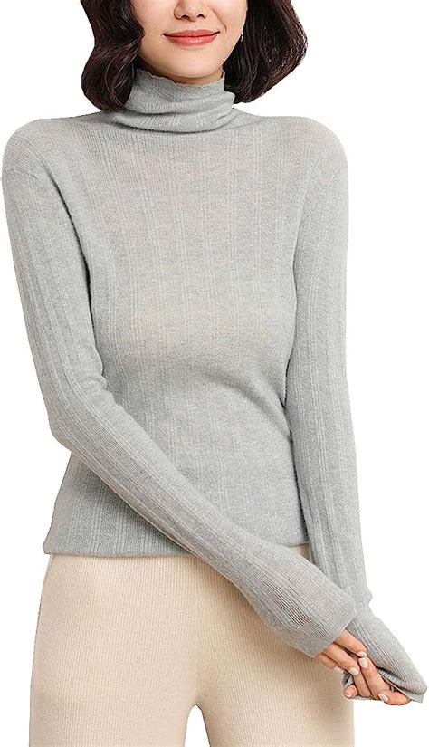 Valin V Jersey De Cachemira Para Mujer Cuello Alto Manga Larga