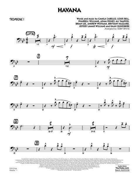 Havana Trombone 1 By Terry White Sheet Music For Jazz Ensemble At