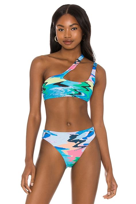 Solid Striped Brody Bikini Top In Distortia REVOLVE