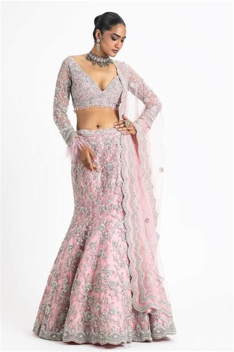 Nitika Gujral Floral Fish Tail Lehenga Set Women Lehengas Fusion