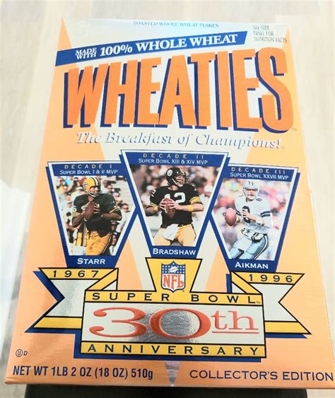 Vintage Super Bowl 30th Anniversary 1996 Wheaties Boxfootball Etsy