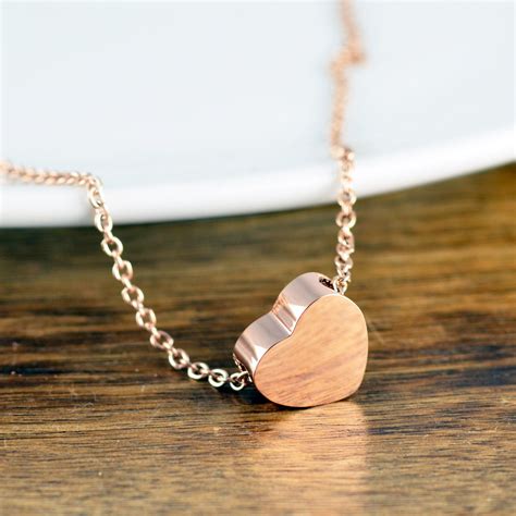 Rose Gold Heart Necklace Cremation Jewelry Ash Jewelry Etsy