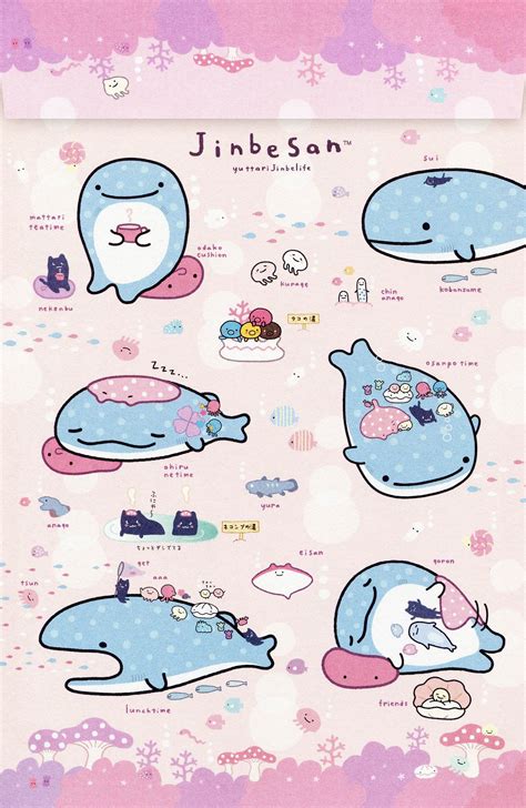 San X Jinbesan Underwater Bath Letter Set 1 Cute Whales Kawaii