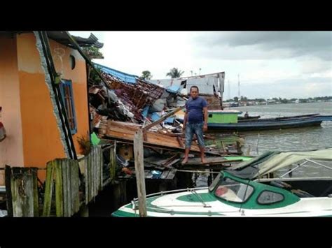 Rumah Warga Hancur Dihantam Tongkang Batu Bara Di Tapin