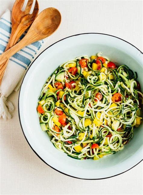 Zucchini Noodle Spaghetti Salad Eating Bird Food