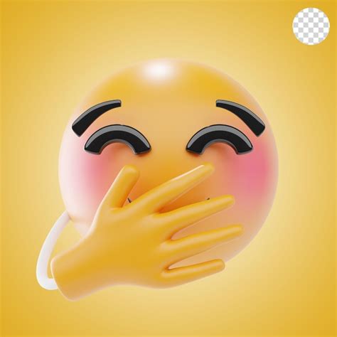 Premium Psd Face With Hand Over Mouth Emoji D Icon And Illustration