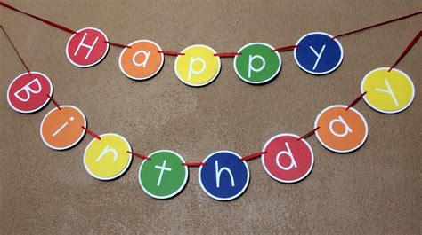 Rainbow Happy Birthday Banner Rainbow Decorations Primary - Etsy