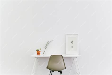 Premium Photo | Minimalist Home Office with White Desk