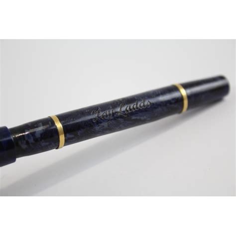 Vintage Mabie Todd Swan Self Filler Navy Fountain Pen W Ct Gold Nib