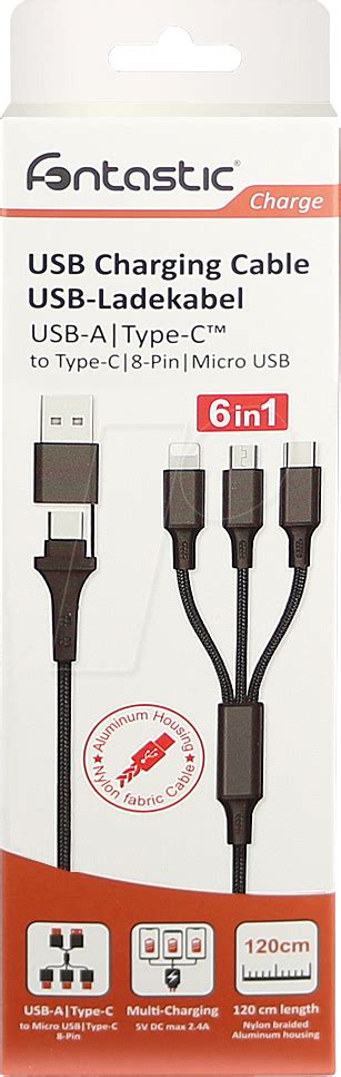 Fontastic In Charging Cable M Nylon Black At