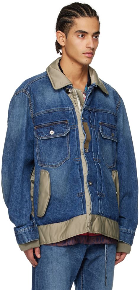 Sacai Blue Paneled Denim Jacket Sacai