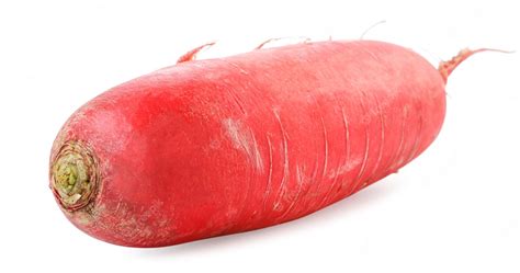 Premium Photo Daikon Raw Red On A White Background Isolated