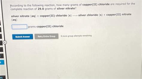 Solved According To The Following Reaction How Many Grams