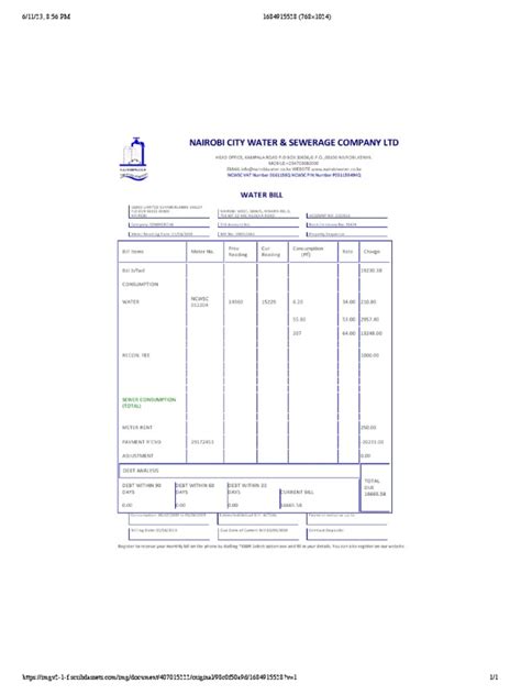 Water Receipt Pdf