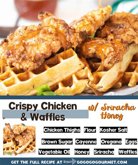 Crispy Chicken And Waffles With Sriracha Honey Sauce