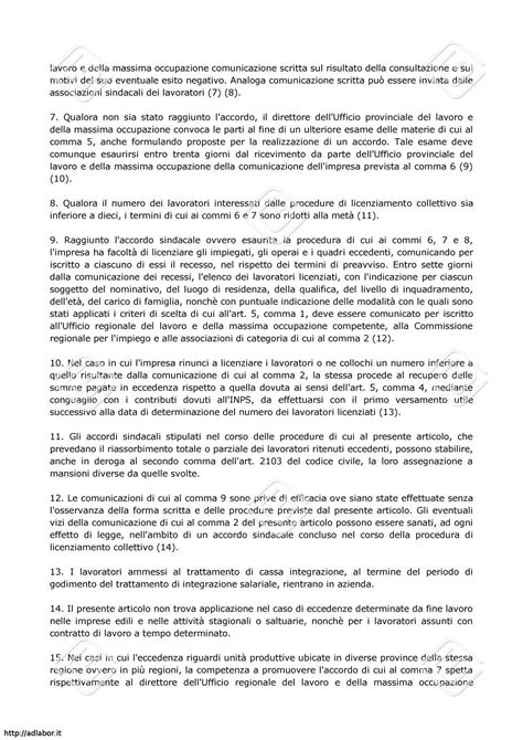 Norme in materia di mobilità Legge 23 luglio 1991 n 223 AdLabor