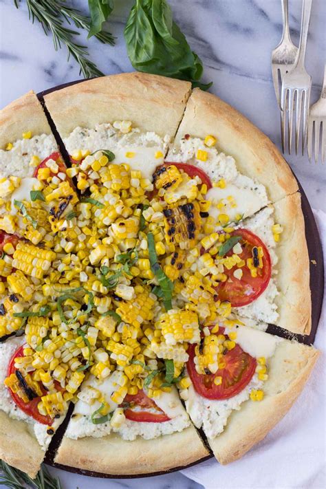 Charred Corn Pizza with Roasted Tomatoes - Fork in the Kitchen