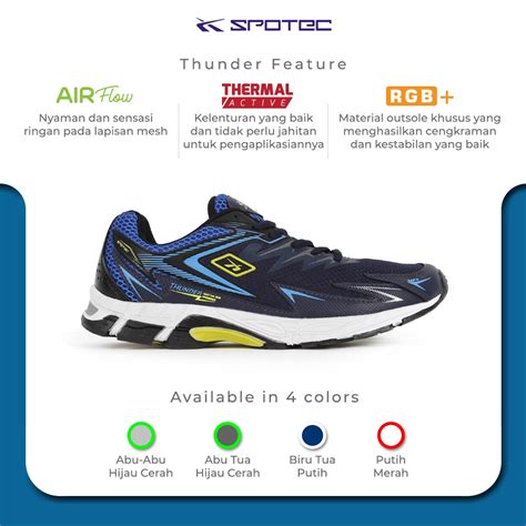 Jual Spotec Sepatu Lari Running Shoes Thunder Biru Tua Putih Shopee