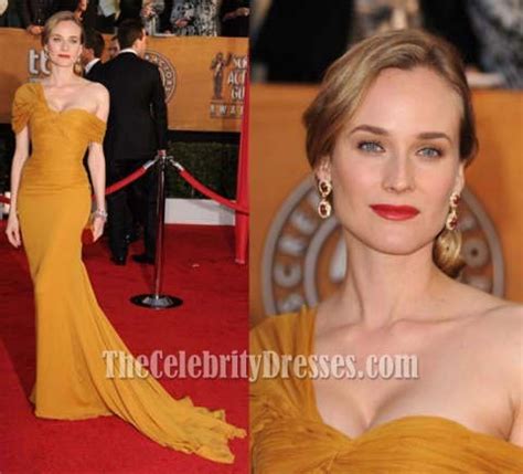 Diane Kruger Yellow Chiffon Formal Dress 2010 SAG awards Red Carpet - TheCelebrityDresses