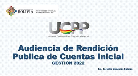 Rendición Pública de Cuentas Inicial 2022 UCPP Bolivia