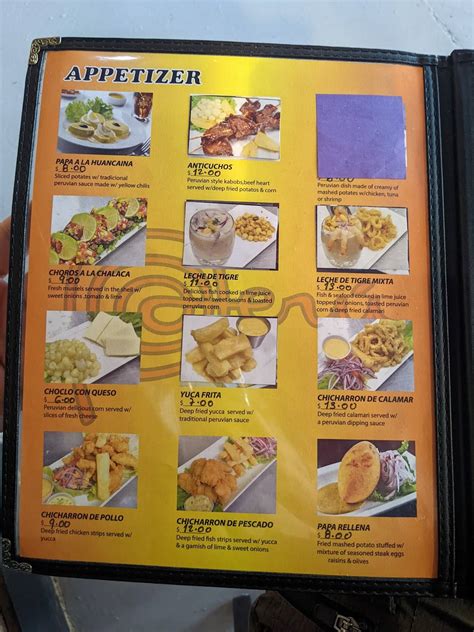 Menu At El Rocoto Peruvian Restaurant Bountiful