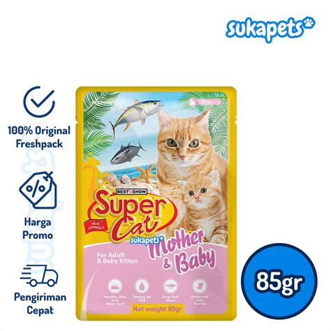 Jual Super Cat Pouch Mother Baby Makanan Kucing Basah 85gr Indonesia