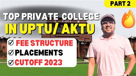 TOP Private Colleges In UPTU Placements Cutoff Fees AKTU