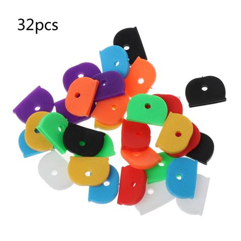 32Pcs Key Cap Tags Label ID Silicone Coding Color Key Identifier Cover