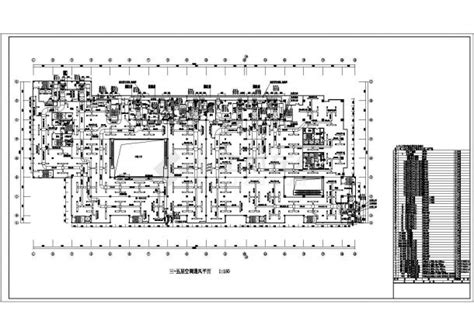 某商场空调通风系统cad平面图商业建筑土木在线