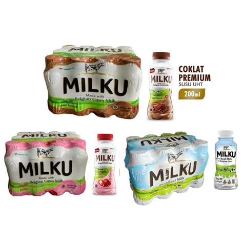 Jual Milku 1 DUS Minuman Susu 200ml Isi 12pcs Dus Rasa Strawberry